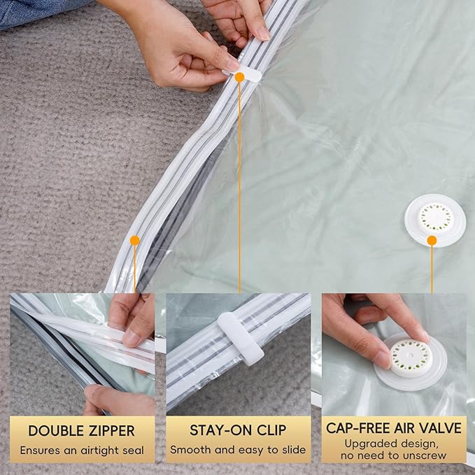 MoJoTools Vacuum Storage Bags with Electric Air Pump, 15 Pack (5 Jumbo, 5 Large, 5 Medium) Space Saver Bag, Space Saver Bag, Vacuum Sealer Bags for Clothes, Blanket, Duvets, Pillows, Comforters,Travel