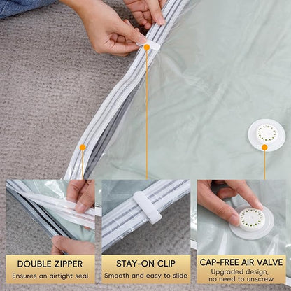 MoJoTools Vacuum Storage Bags with Electric Air Pump, 15 Pack (5 Jumbo, 5 Large, 5 Medium) Space Saver Bag, Space Saver Bag, Vacuum Sealer Bags for Clothes, Blanket, Duvets, Pillows, Comforters,Travel