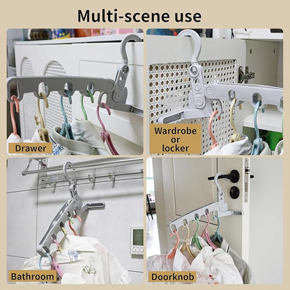 1Pcs Clothes Drying Rack Foldable and 10 Pcs Travel Hangers and 1pcs Organizer Bag,Foldable Design Doesn't take up Much Space, Great Combo for Travel/Hotel/Cruise.