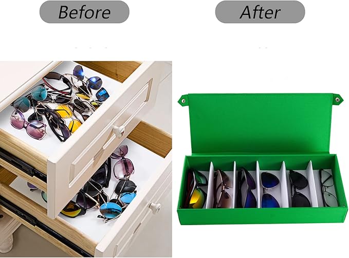 TRIUMPH VISION Sunglasses Organizer Storage Eyeglasses Holder - Multiple Glasses Case Box Eyewear Case with Lid