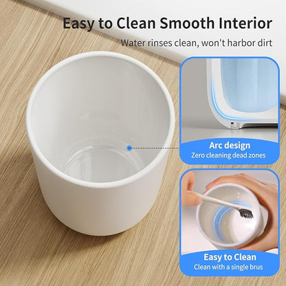 MOPMS Toothbrush Cup 13oz 380ml, Unbreakable Reusable Bathroom Tumbler 1Pc, Non-Slip Plastic Bathroom Cup Toothbrush Holders for Bathroom White