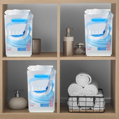 Qunclay 6 Plastic Freezer Organizer Bins with Wheel Set Clear Tall Narrow Kitchen Pantry Organizer Snack Storage Containers for Office Refrigerator(10 x 13.3 x 6.7inches)