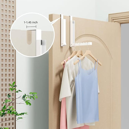 WLCSNG Over The Door Hooks 4 Pack,Over The Door Hanger Hook,Folding Over The Door Drying Rack for Laundry,Coat Rack,Compact Small Space Foldable Portable