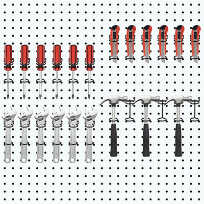 Ripeng 12 Pcs Screwdriver Organizer Tool Holders Multi-tool Holder Double-ring Tool Holders Pegboard Accessories Household Tools Organizer Racks Storage System Hand Tools for Kitchen, Garage (Black)