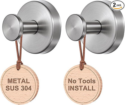 PZTO Suction Cup Hooks:Metal Hanger,for Galss Window Door & Tile Wall,Shower Bathroom Towel Holder Hanging Hook, 2 Pack (Brushed Silver)