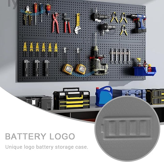 Battery Storage Case for AA AAA Button Cells, Battery Organizer Case, for 3 Batteries Variety Pack 88 Batteries Mesh Bag (Batteries Not Included) (GREY)