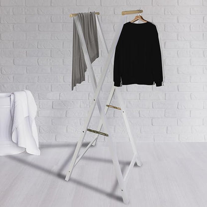 Casual Home Solid Wood Folding Clothing Garment Laundry Drying Rack, 20.5" W x 23" D x 60" H