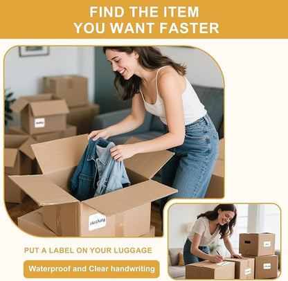 160 Pcs Labels for Storage Bins, Removable Labels for Storage Bins, Tear Resistant No Residue Storage Bin Label, Matte White Blank Box Label for School, Home, Business,three sizes