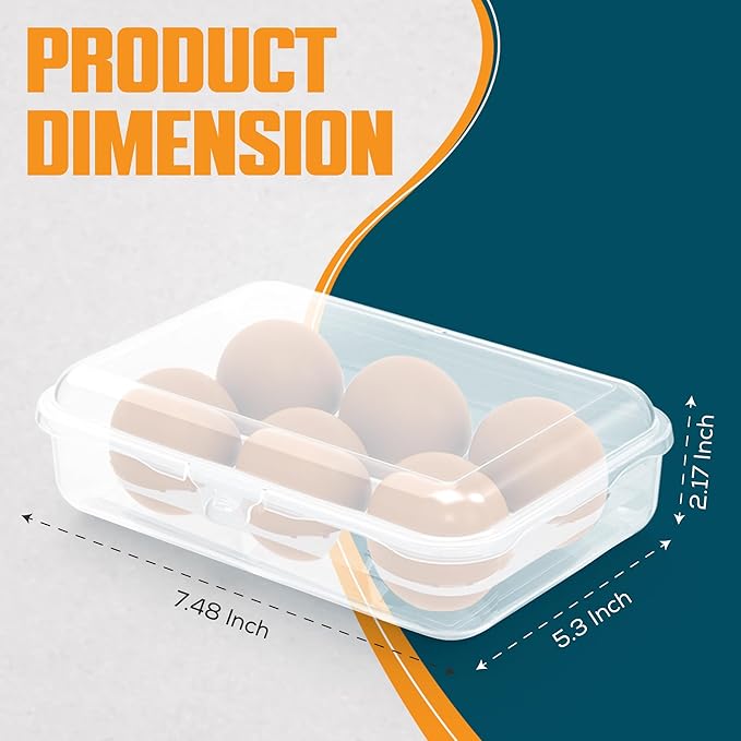 ZPU Egg Holder Camping, 2Pcs 6 Grid Egg Container, Plastic Egg Carrier for Camping Picnic Travel Outdoor Refrigerator Kitchen, Protective Egg Storage Case, Clear White