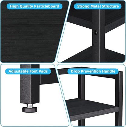 Marbrasse Desk Shelf with Drawer, 40" Desk Hutch for Computer Monitor, Desk Shelf for top of Desk, Wooden Desktop Bookshelf Storage Rack for Home Office Dorm - Black
