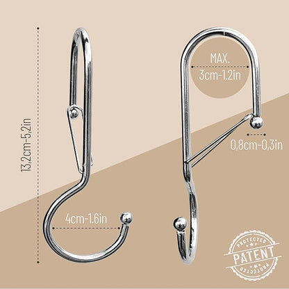 Blau Marité 6 Purse Hanger for Closet. Tote Hanger. S-Shaped Hooks S Hooks Twist Design. Anti Drop S-Shaped Hook for hanging handbags with Safety Buckle to Prevent Falls. Heavy Duty. (Silver, Twisted)