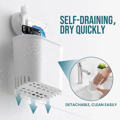 TAILI Suction Toothbrush Holder 2 Pack, Tumblers Replacement Shower Toothbrush Holder for Wall, Powerful Toothpaste Toothbrush Suction Cup, Self-draining Shower Razor Holder, Kitchen Tableware Holder