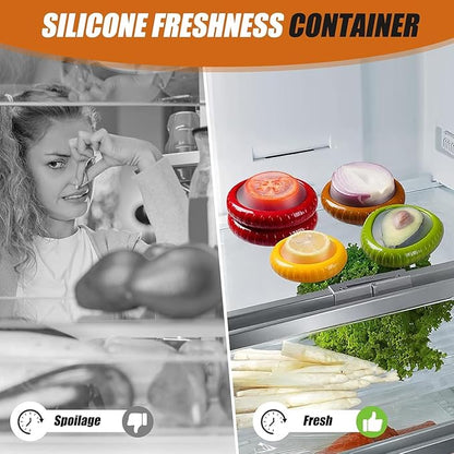 LYLHZRMDGC Set of 8 Avocado Saver and Onion Storage Set, Fresh Pod, Reusable Silicone Storage Pods for Avocado, Onions, Tomatoes, Garlic – Anti-Oxidation for Fridge, Send Goods from Local Warehouse