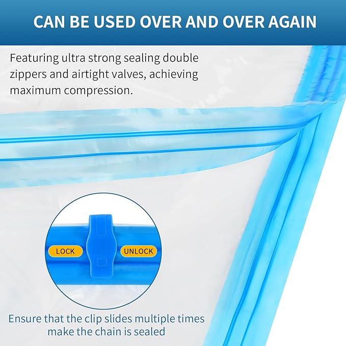 HOTBAG Large Vacuum Storage Bags with Electric Pump 25Pack(5 Jumbo/5 Large/5 Medium/5 Small/5 Roll) Vacuum Seal Bags For Clothing Travel Packing,Blanket,Duvets,Pillows,Comforters