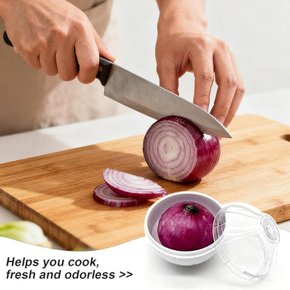 Jeukwud Onion Keeper, Onion Storage Containers, Garlic Shaped Food Saver, Fruit & Vegetable Storage Holder, Sealing Box for Refrigerators