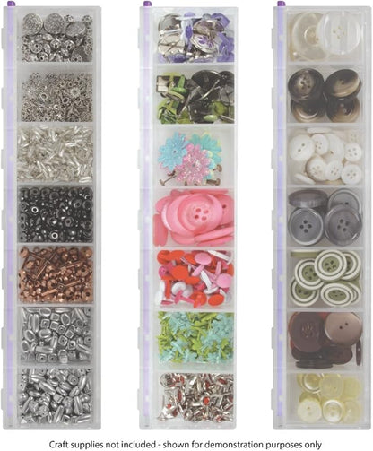 Craft Mates Bead Organizer and Plastic Storage Containers for Crafts, Buttons, Pins and More, 7 Locking Compartments (2XL)