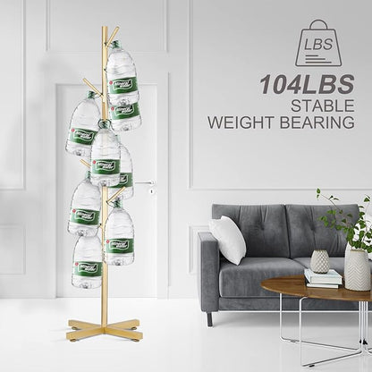 Metal Coat Rack, Modern Coat Rack Freestanding, Sturdy Coat Tree Stand with Cross Base, Golden Coat Racks Hall Tree for Clothes Jacket Hat Bag Entryway