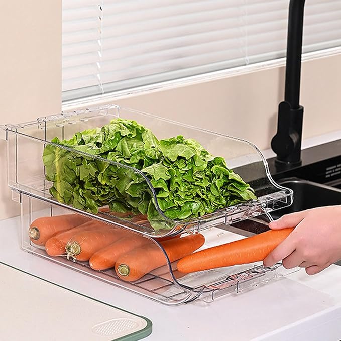 2 Pack Can Drink Dispenser Organizer for Refrigerator, Clear Soda Can Dispenser Drink Holder Expand Organizer for Fridge Pantry Kitchen