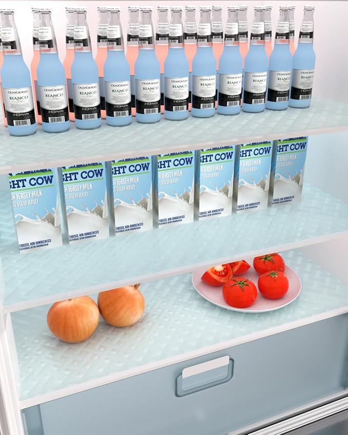 Shelf and Drawer Liner for Kitchen Cabinet, Non-Adhesive 12in x 240in Waterproof Contact Paper Refrigerator Liners Thickened Durable EVA Material Non Slip Mat for Dresser Cupboard Pantry Protector