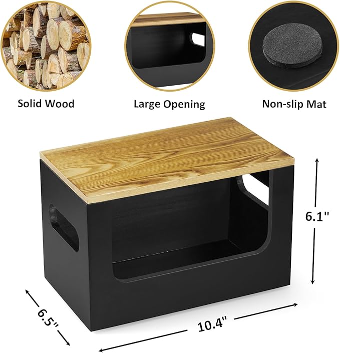 Trash Bag Dispenser,Wood Garbage Bag Dispenser,Stackable Trash Bag Holder,Under Sink for Kitchen, Pantry, Laundry Room, Cabinet Organizer and Storage