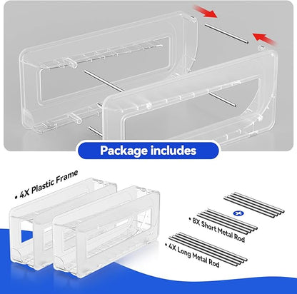 2 Pack Soda Can Organizer,Can Dispenser for Refrigerator Drink Storage Rack for Standard and Tall Can Pop Can Holders for Pantry Cabinet Clear