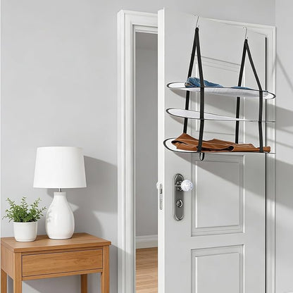 MAQUITA 2 Pcs 3 Tier Sweater Drying Rack Flat Over The Door Folding Drying Rack Large Lay Laundry Hanging Dryer Mesh Clothes Dry Hanger for Apartments Dorms Bathrooms (Black, 27 x 18.1 x 31.5 Inch)