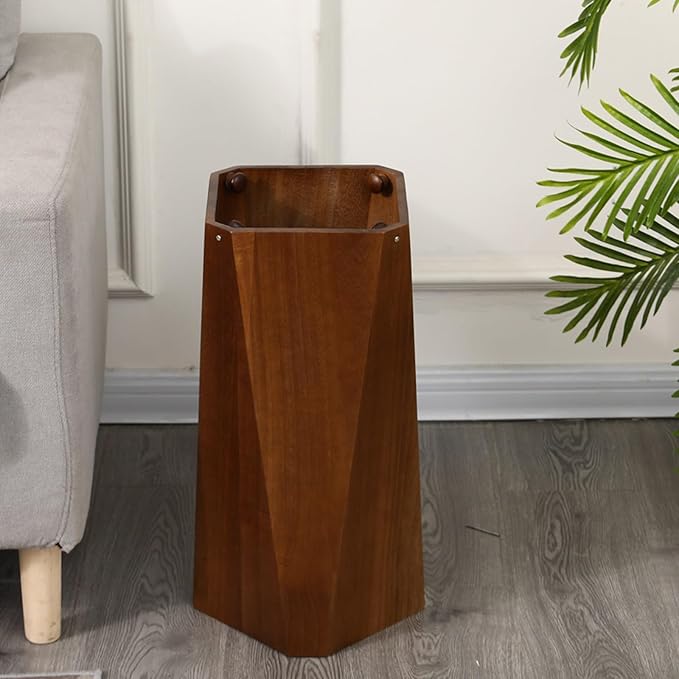 Wooden Umbrella Holder for Indoor Entryway,tall Large Capacity Umbrella Storage stand With drain tray,For Hotel,Offices,home,Commercial(Walnut)
