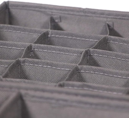 DIOMMELL 4 Pack Foldable Cloth Storage Box Closet Dresser Drawer Organizer Fabric Baskets Bins Containers Divider for Clothes Underwear Socks Lingerie Clothing, M Grey 40-0000