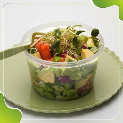 QUIDDITY WARE Deli Containers with Lids Leakproof - 50 Pack BPA-Free Plastic Microwaveable Clear Food Storage Container Premium Heavy-Duty Quality, Freezer & Dishwasher Safe (50 Set Combo).