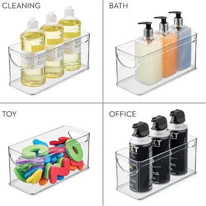 iDesign Recycled Plastic Cabinet and Pantry Storage Bin with Integrated Handles – 10” x 4.25” x 5”, Clear Bin