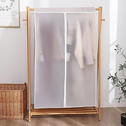 BAG WIZARD 54" Clear Garment Bags for Hanging Clothes, Suit Coat Cover for Closet Storage, Zipper Clothing Protector, Set of 2