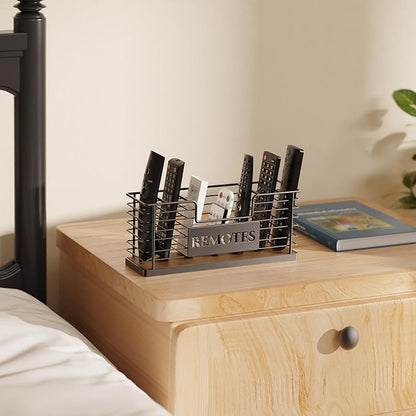 Remote Control Holder, 5-Slot TV Remote Holder Wall Mount, Universal Remote Caddy – Large Size Design for Wall, Table, Living Room, Bedroom – Easy Installation (Black-7 Slot)