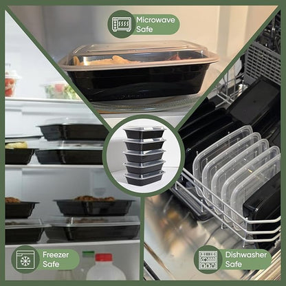 24 oz 150 Pack Meal Prep Containers BPA Free Leakproof Stackable Food Storage Containers with Lids, Microwave & Dishwasher Freezer Safe Reusable To Go Containers Bento Box Style Take Out Clear Plastic