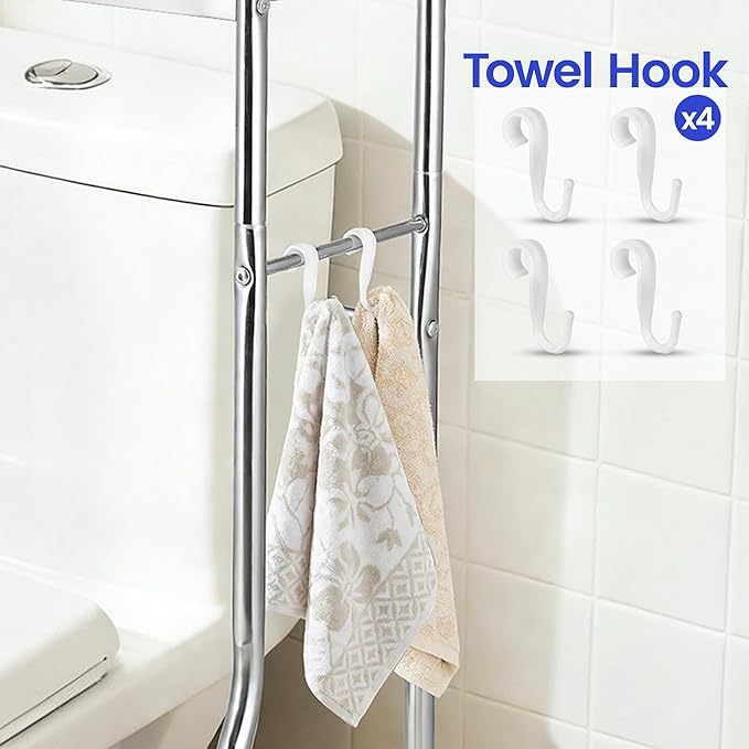 NEMOSUPERY Over The Toilet Storage Cabinet,Stainless Steel Bathroom Shelf,Over Toilet Bathroom Organizer,3-Tier Metal Bathroom Shelves