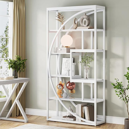 Tribesigns Bookshelf, Modern 5-Tier Etagere Bookcase, 70.8 inch Tall Bookshelf with 8 Open Storage Shelf, Book Shelf Display Tack Shelving Unit for Home Office Living Room, White | Book Shelf Display, Tack Shelving Unit