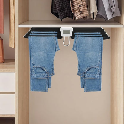 Pull Out Pants Rack Pants, 22 Arms Steel Pull Out Pants Rack 33lbs 23.2 * 18.1 * 3.7inch Hanging Installation Pants Hanger Bar Clothes Organizers for Hanging Jeans Pants Ties & Scarves (Black)