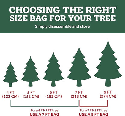 ZOBER 600D Oxford Fabric Large Rolling Christmas Tree Storage Bag - Fits 9 Ft Artificial Trees - Waterproof Christmas Tree Bag For Storage Box For Xmas, Durable Handles and Wheels - Card Slot - Black