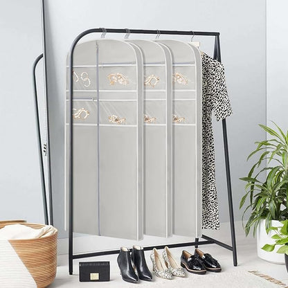 72" Garment Bag for Travel for Hanging Clothes Storage Hanging Suit Cover with Zipper and Accessory Storage for Coats, Dresses, Suits