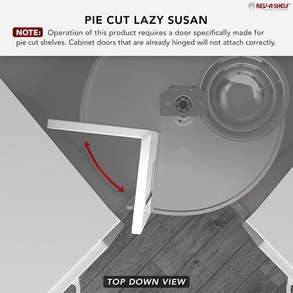 Rev-A-Shelf 2 Tier Pie-Cut Lazy Susan for Corner Base Cabinets, Plastic, 24" Double Shelf Swivel Kitchen Spice/Can Organizer, Almond, 6942-24-15-52