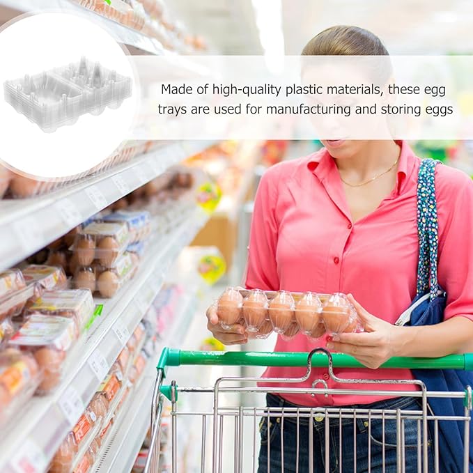 Hemoton 20Pcs Plastic Egg Storage Box with Clear Lid Refrigerator Egg Holder Organizer Countertop Fresh Carrier for Kitchen and Picnic