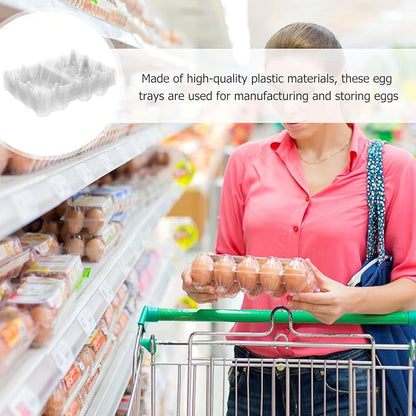 Hemoton 20Pcs Plastic Egg Storage Box with Clear Lid Refrigerator Egg Holder Organizer Countertop Fresh Carrier for Kitchen and Picnic