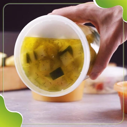 QUIDDITY WARE Deli Containers with Lids Leakproof - 50 Pack BPA-Free Plastic Microwaveable Clear Food Storage Container Premium Heavy-Duty Quality, Freezer & Dishwasher Safe (50 Set Combo).