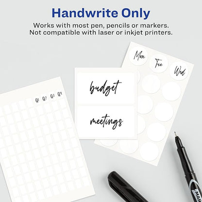 Avery Labels, 1.5" x 2.75", White, 76 Count | Permanent | Multi-Use | Non-Printable | Pack of 2
