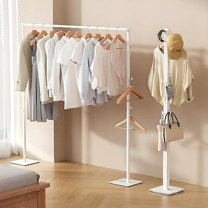 Clothes Drying Rack Clothing Foldable Clothes Rack, Portable Metal Garment Stand, Convertible Double Coat Hanger Rack for Bedroom, Laundry Room