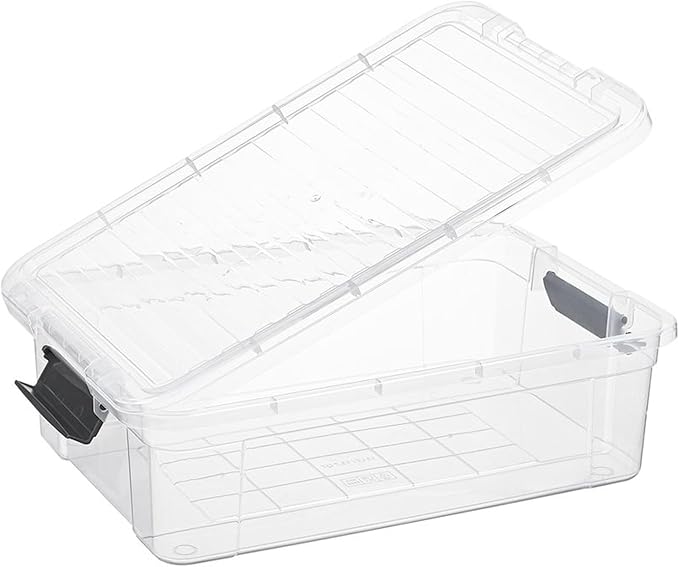 Superio Clear Storage Bins with Lids, 10 Quart BPA Free Plastic Containers, Transparent Boxes for Organizing, Stackable Crates, Organizer Totes for Home, Office, School, and Dorm