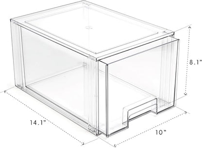 BINO | Stackable Storage Drawers, Tall Large - Clear | THE CRATE COLLECTION | Storage Bins With Drawers | Bathroom Organizers | Under Sink Organizer | Vanity Cabinet Home Organization