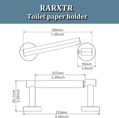 Matte Black Toilet Paper Holder SUS304 Stainless Steel Double Post Pivoting Toilet Paper Roll Holder Wall Mounted Toilet Tissue Holder for Commercial Bathroom RV