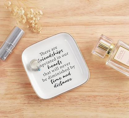Friend Birthday Gifts for Women Ring Dish Friendship Gifts for Women Friends Female Gifts "There are friendships imprinted in our hearts that will never be diminished by time and distance"