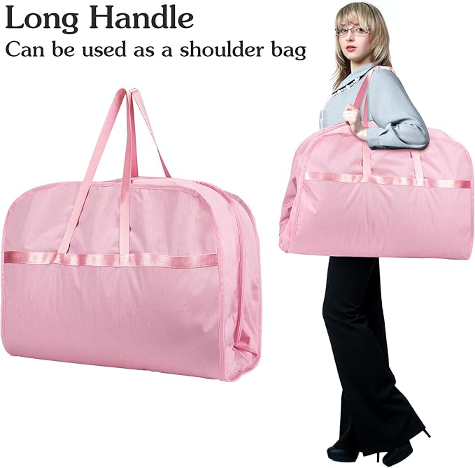6" Gusseted Waterproof Garment Bag for Travel, 43" Tear Resistance Suit Bag for Men Travel for Suits, Tuxedos, Coats, Uniform. (pink, 42")