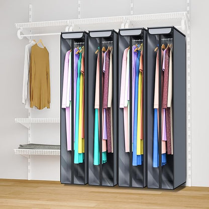 Univivi Garment Bags for Hanging Clothes 60", Hanging Garment Bags for Closet Storage with Large Clear Window, Garment Storage Bags for Suits, Coats, Dresses, 2 Pack